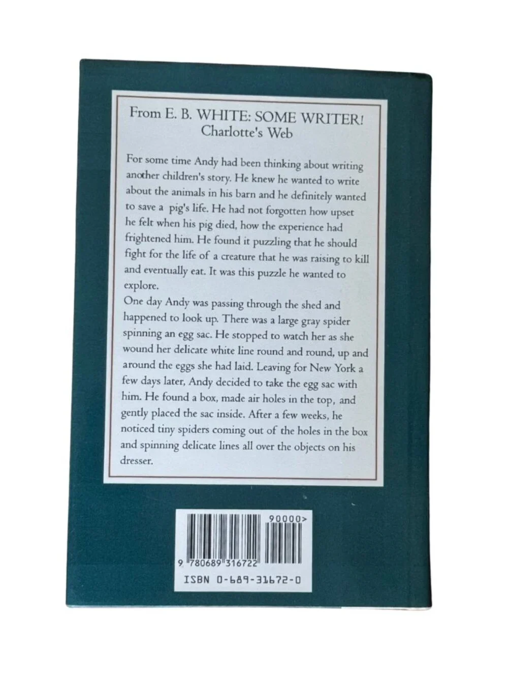 E.B. White Some Writer! Beverly Gherman 1992 First Edition Hardcover